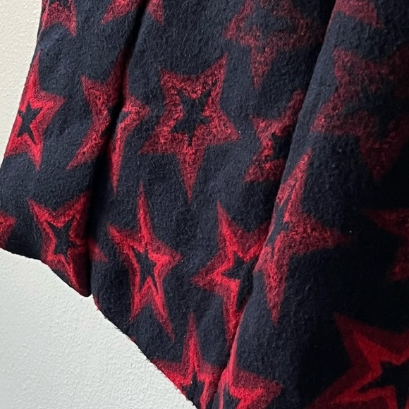 Tommy Hilfiger Norma Jacquard Blue Red Stars Wool Blend Long Coat Size 10 NWT - Picture 10 of 15